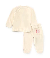 Guess Baby Girls Newborn-24 Months Long Sleeve Embossed Embroidered Jacket & Matching Jogger Pant Set