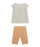 Guess Baby Girls Newborn-24 Months Short Sleeve Ditsy Floral Printed Top & Legging 2-Piece Set