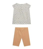 Guess Baby Girls Newborn-24 Months Short Sleeve Ditsy Floral Printed Top & Legging 2-Piece Set
