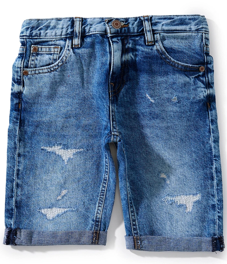 Guess Big Boys 8-18 Distressed Denim Linen Shorts