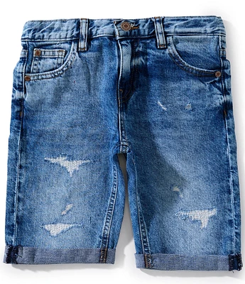 Guess Big Boys 8-18 Distressed Denim Linen Shorts