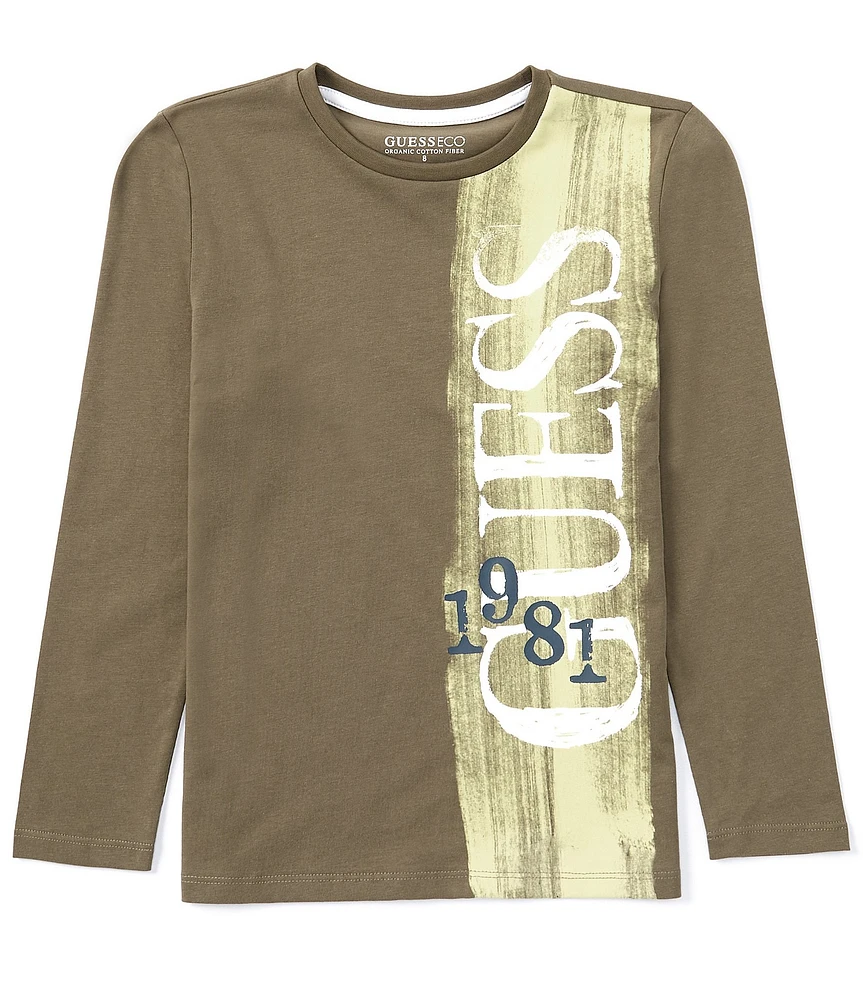 Guess Big Boys 8-18 Long Sleeve Graphic Logo T-Shirt