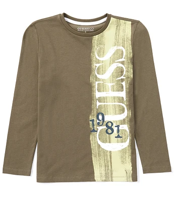 Guess Big Boys 8-18 Long Sleeve Graphic Logo T-Shirt