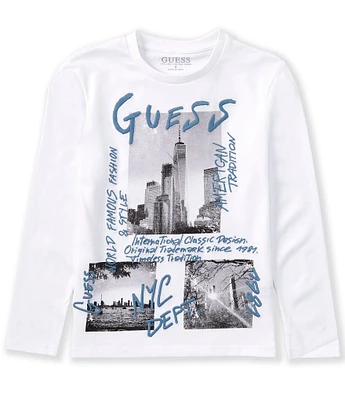 Guess Big Boys 8-18 Long Sleeve Pullover Graphic T-Shirt