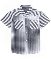 Guess Big Boys 8-18 Short Sleeve Checked Poplin Shirt