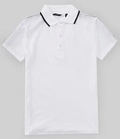 Guess Big Boys 8-18 Short Sleeve Guess Logo Taping Organic Cotton Polo Shirt