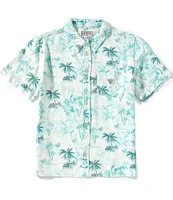 Guess Big Boys 8-18 Short Sleeve Oversized Palm Tree Viscose Linen Shirt