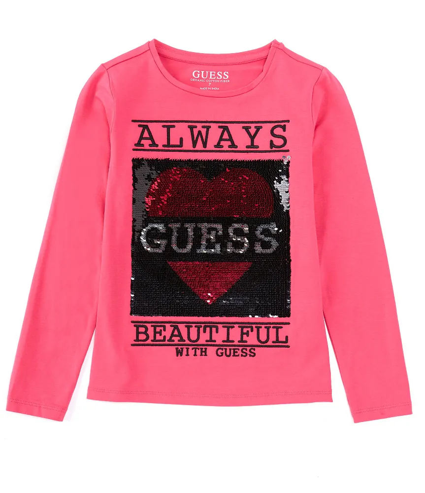 Guess Big Girls 7-16 Flip Sequin Motif Long Sleeve T-Shirt