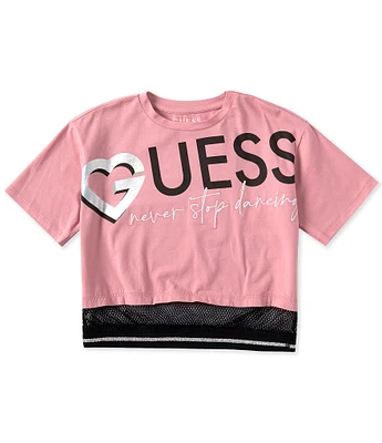 Guess Big Girls 7-16 Layered Mesh Short Sleeve T-Shirt