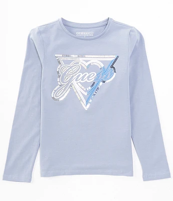 Guess Big Girls 7-16 Long-Sleeve Guess Triangle Logo T-Shirt