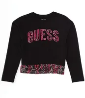 Guess Big Girls 7-16 Long Sleeve High-Low Chiffon Top