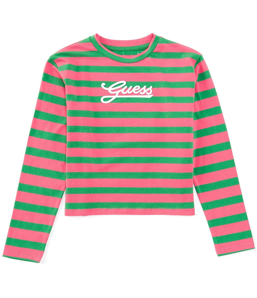 Guess Big Girls 7-16 Long Sleeve Yarn-Dyed-Stripe T-Shirt