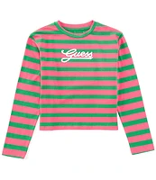 Guess Big Girls 7-16 Long Sleeve Yarn-Dyed-Stripe T-Shirt