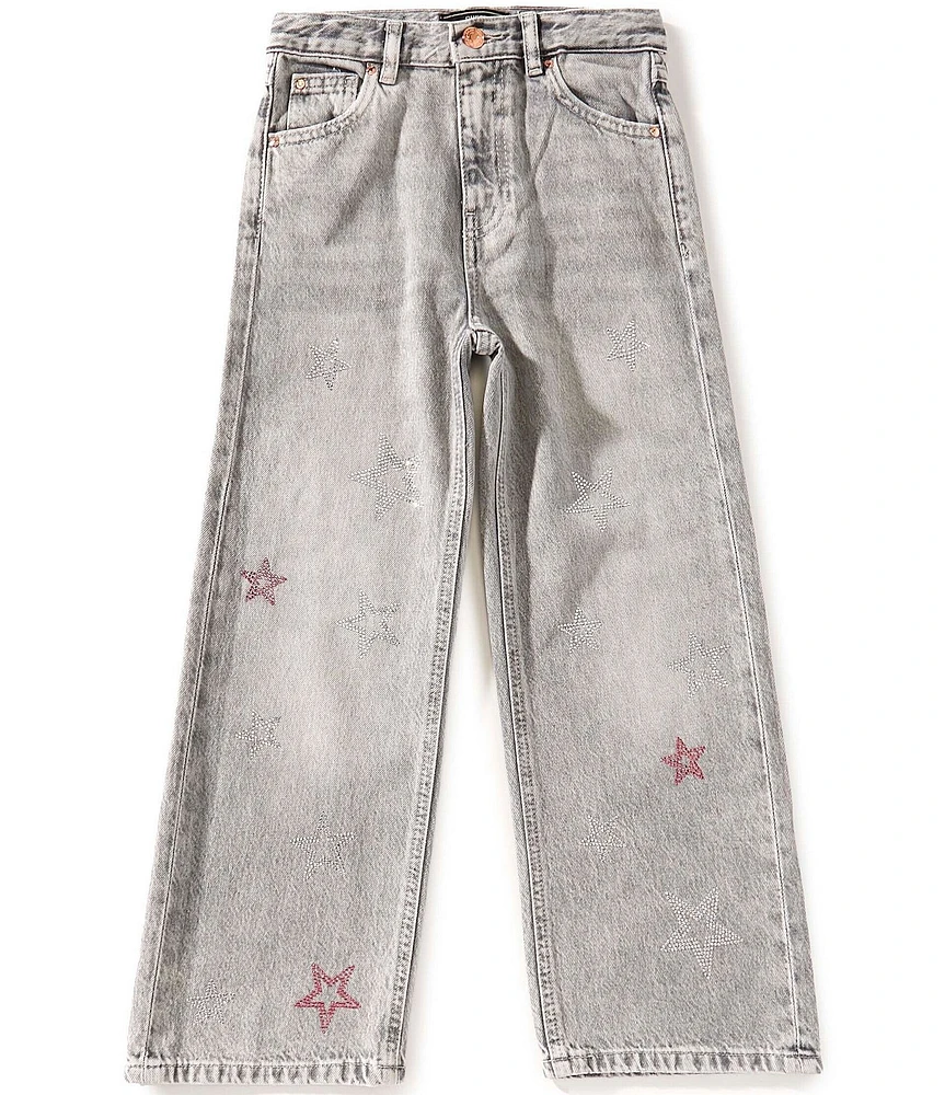 Guess Big Girls Rhinestone-Embellished Star Printed Jeans