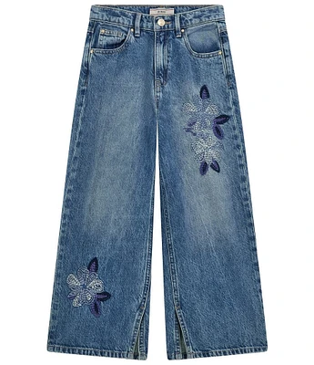 Guess Big Girls 7-16 Rigid Embroidered Denim Culotte Jeans