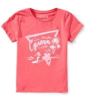 Guess Big Girls 7-16 Short-Sleeve Glitter Accented Water Print T-Shirt