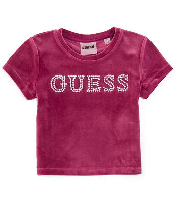 Guess Big Girls 7-16 Short-Sleeve Rhinestone-Embellished Logo T-Shirt