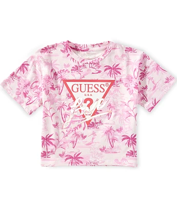 Guess Big Girls 7-16 Short-Sleeve Sparkle Logo T-Shirt