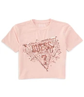 Guess Big Girls 7-16 Short Sleeve Tri-Logo T-Shirt