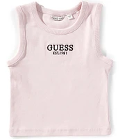 Guess Big Girls 7-16 Sleeveless Logo Rib Tank Top