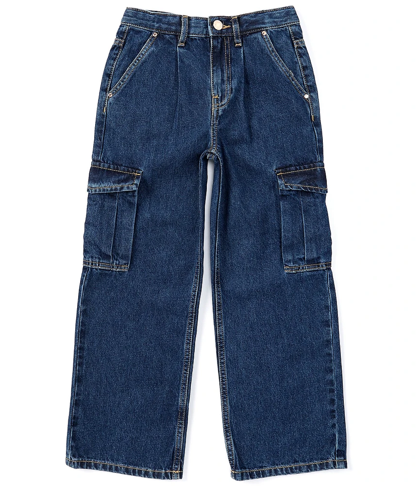 Guess Big Girls 7-16 Wide-Leg Cargo Denim Pants