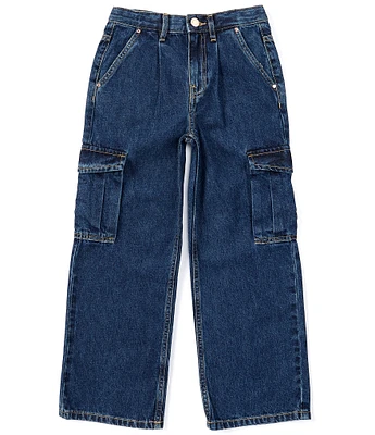 Guess Big Girls 7-16 Wide-Leg Cargo Denim Pants