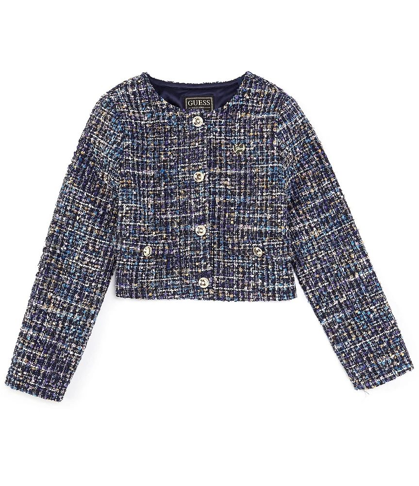 Guess Big Girls 8-16 Long Sleeve Tweed Jacket