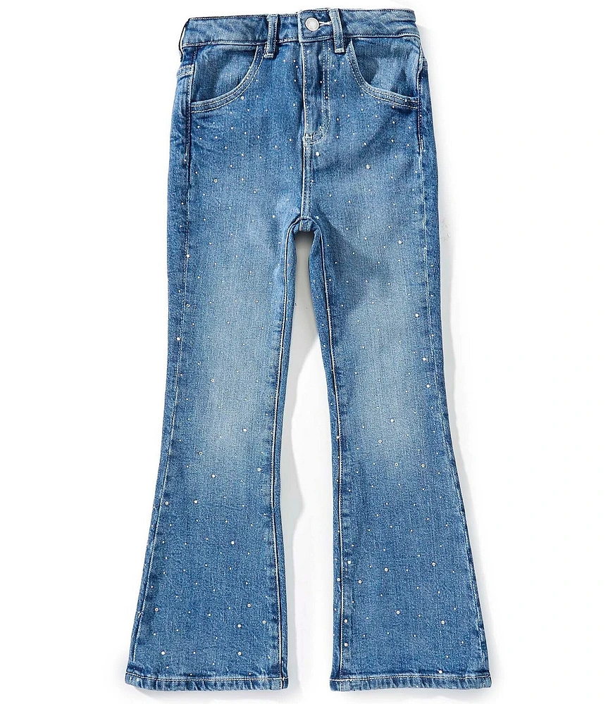Guess Big Girls Rhinestone-Embellished Flare-Leg Jeans