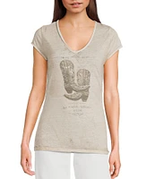 Guess Bling Boots Burnout Short Sleeve T-Shirt