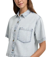 Guess Boxy Short Sleeve Denim Shirt