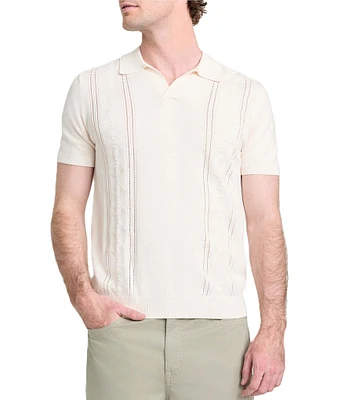 Guess Bryant Rib Pointelle Short Sleeve Polo Shirt