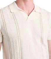 Guess Bryant Rib Pointelle Short Sleeve Polo Shirt