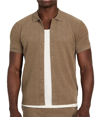 Guess Calvin Chevron Short Sleeve Knit Shirt