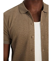 Guess Calvin Chevron Short Sleeve Knit Shirt