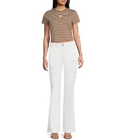 Guess Cargo Mini Mid Rise Bootcut Jeans