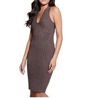 Guess Carista Rib Knit Cross-Back Knee Length Dress