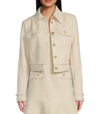 Guess Daphnee Cropped Tweed Jacket