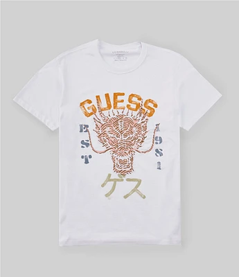 Guess Dragon Face Short Sleeve Graphic T-Shirt