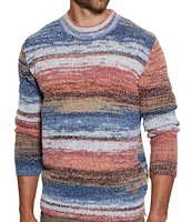 Guess Edged Space Dye Striped Long Sleeve Sweater