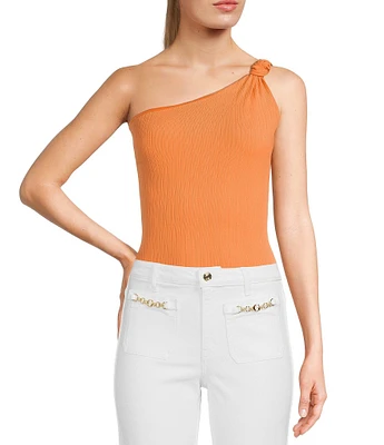 Guess Elena One Shoulder Rib Knit Bodysuit