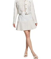 Guess Elsie High Rise Tweed Mix Coordinating Denim Skirt