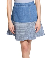 Guess Elsie High Rise Tweed Mix Coordinating Denim Skirt