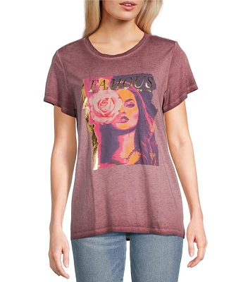 Guess Famous Rose Short Sleeve Easy Graphic T-Shirt