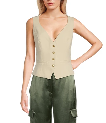 Guess Fatima Sleeveless Stretch Twill Vest