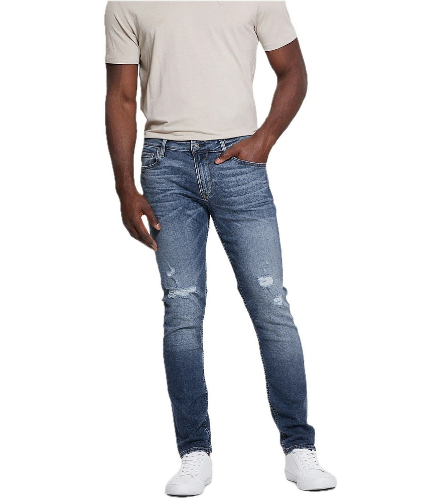 Guess Finnley Distressed Straight Leg Jeans