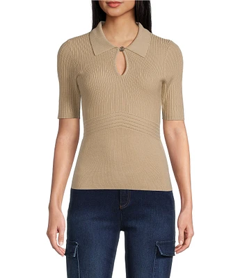 Guess Flora Short Sleeve Cutout-Detail Sweater