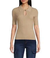Guess Flora Short Sleeve Cutout-Detail Sweater