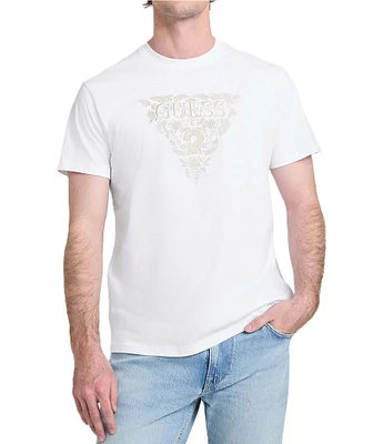Guess Flower Embroidered Short Sleeve T-Shirt