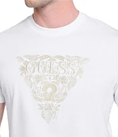 Guess Flower Embroidered Short Sleeve T-Shirt