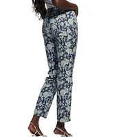 Guess Girly Mid Rise Printed Jacquard Pants